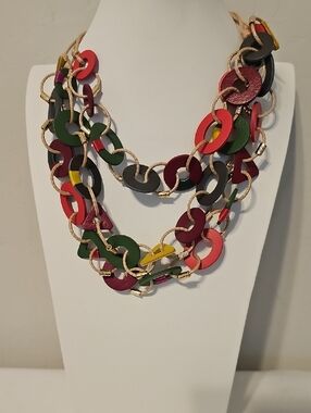 Chico's Multicolor Statement Link Necklace - Women's Fashion Jewelry